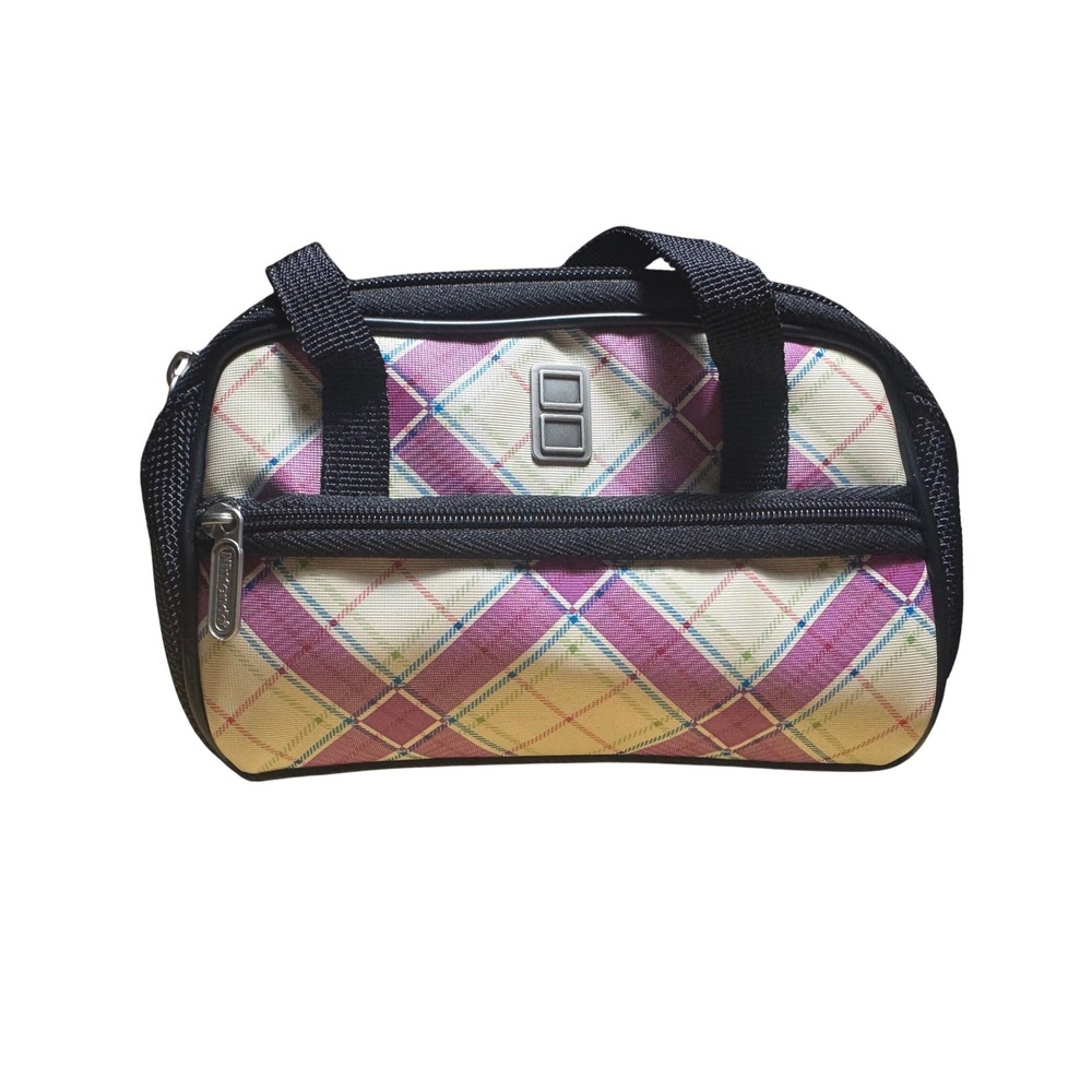 Nintendo DS Lite Plaid Travel Case Bag Purple Cream ALS Industries 2008 EUC
